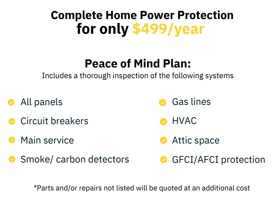 get our peace of mind plan for electrical safety