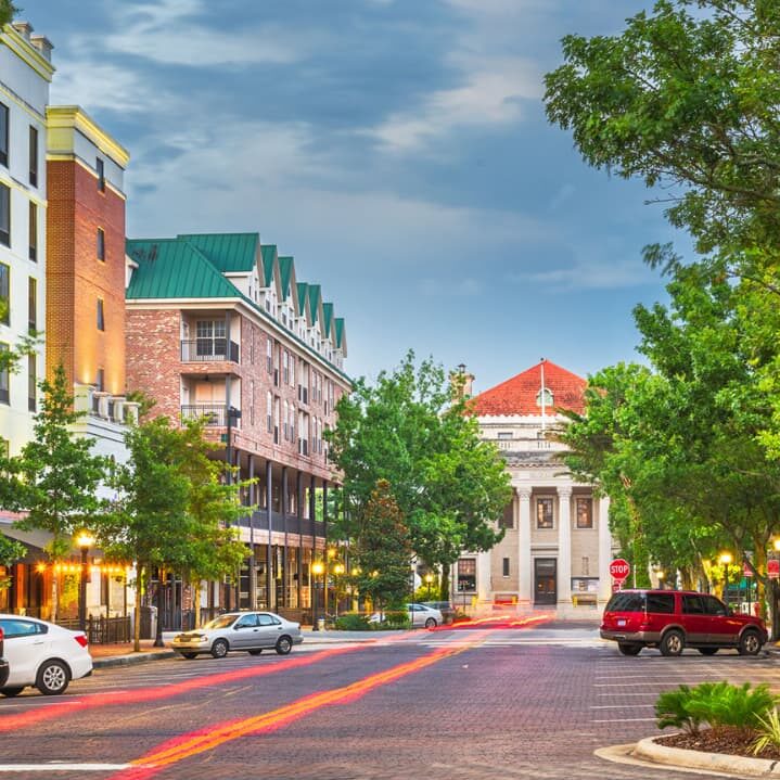 Downtown Gainesville, FL, served by Grener Electric’s Gainesville electrical services